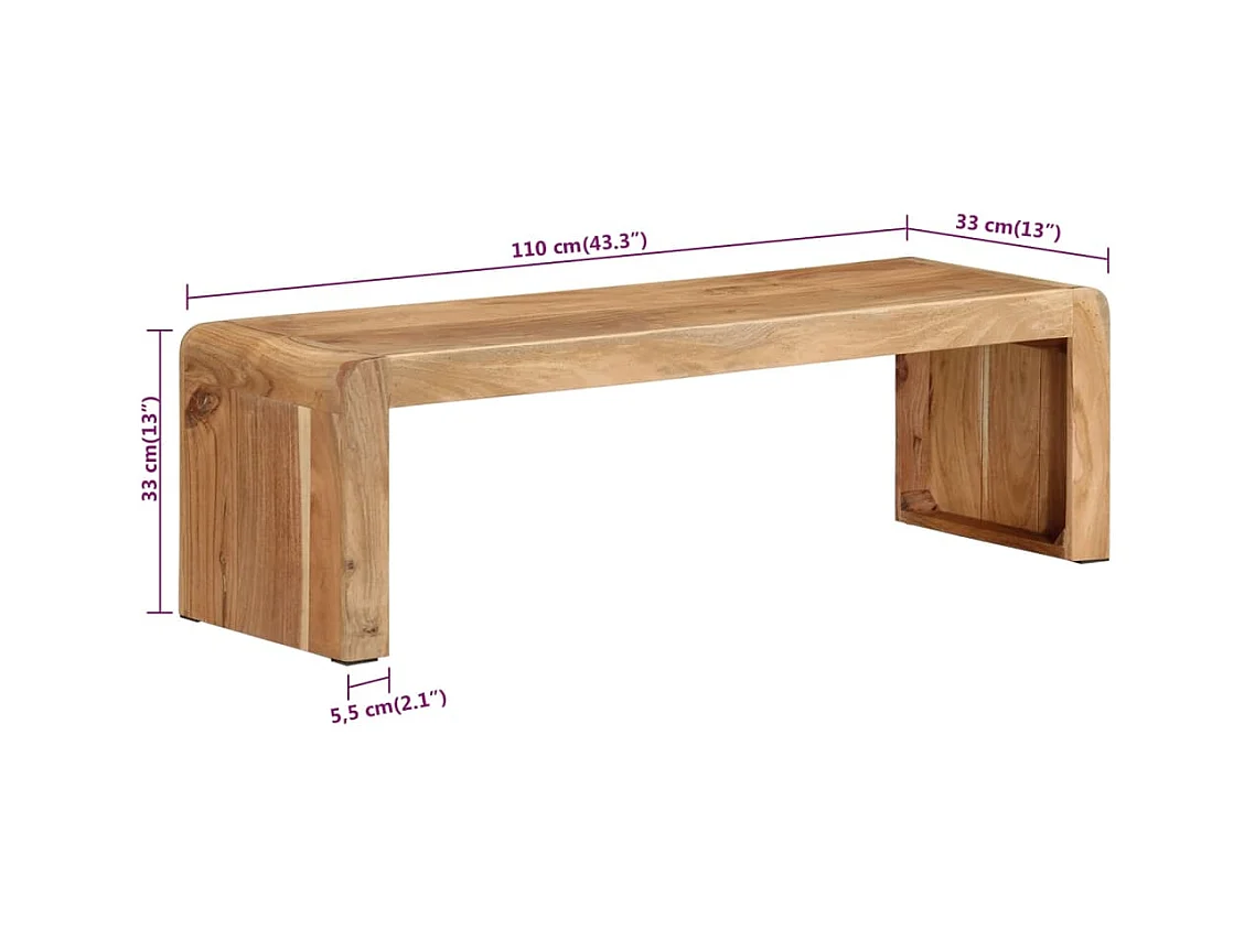 Meuble TV 110x33x33 cm bois d'acacia massif
