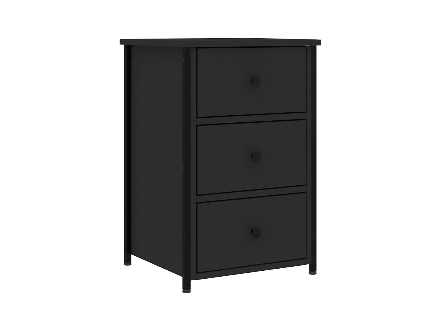 Comodino nero 40x36x60 cm in legno ingegnerizzato