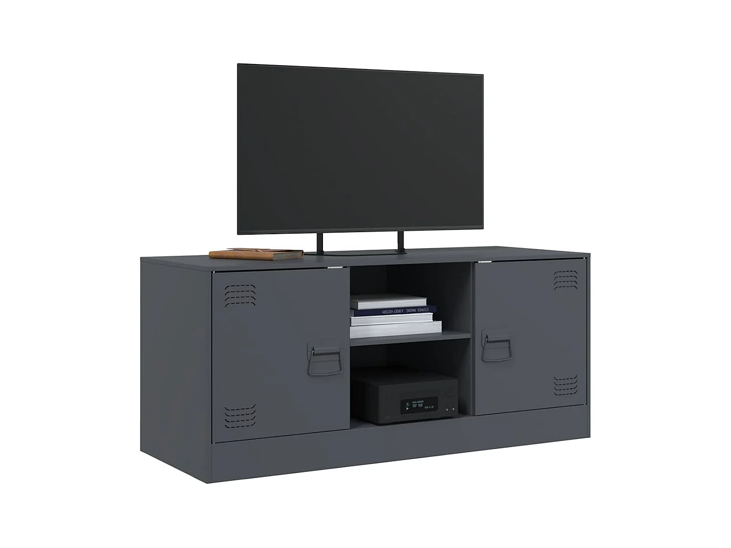 Meuble TV anthracite 99x39x44 cm acier