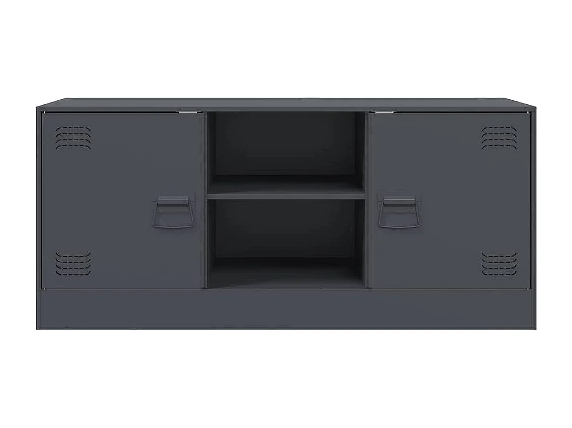 Meuble TV anthracite 99x39x44 cm acier