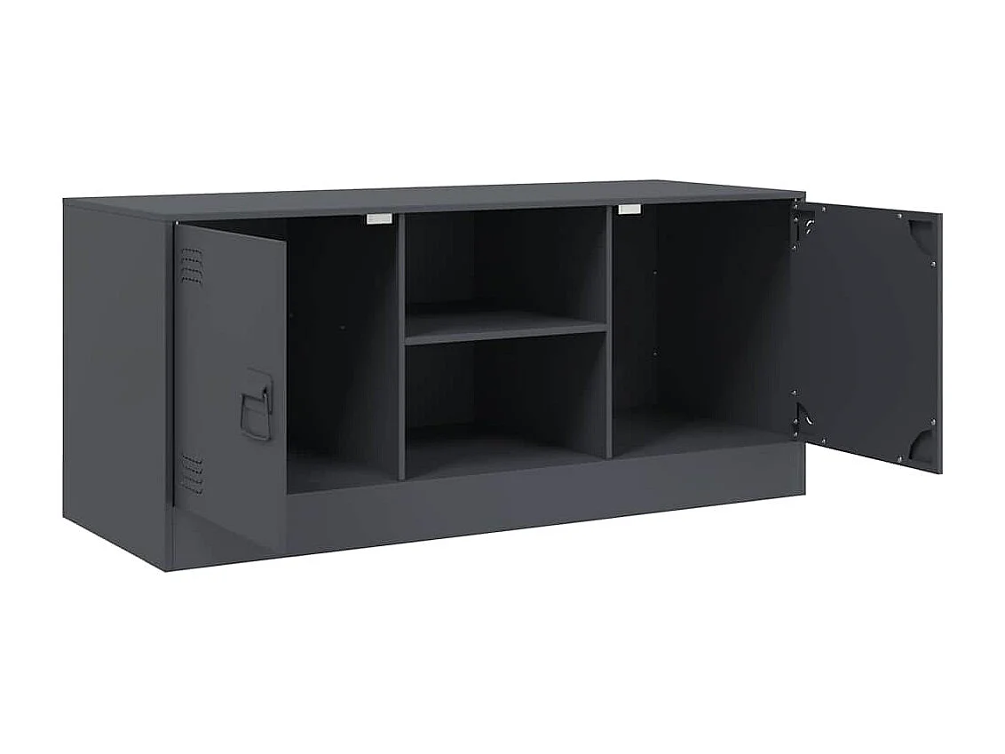 Meuble TV anthracite 99x39x44 cm acier