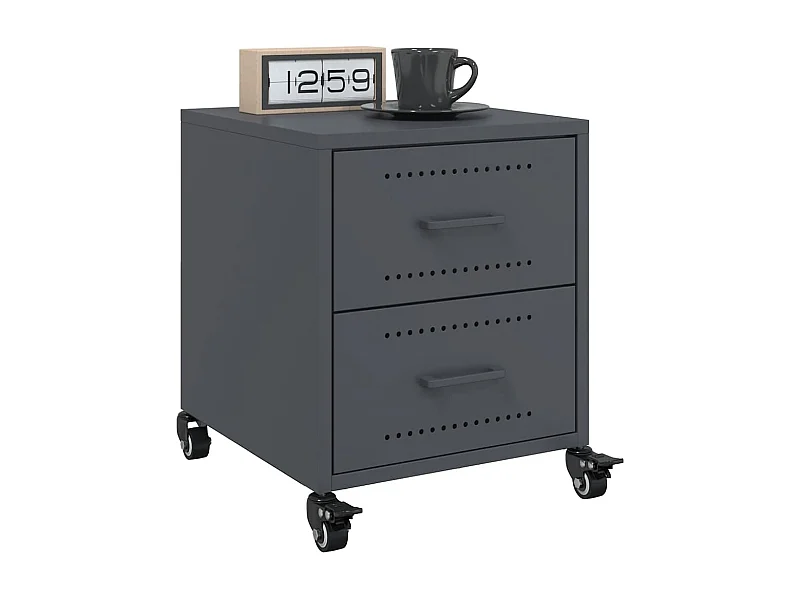 Tables de chevet 2 pcs anthracite 36x39x43,5 cm acier