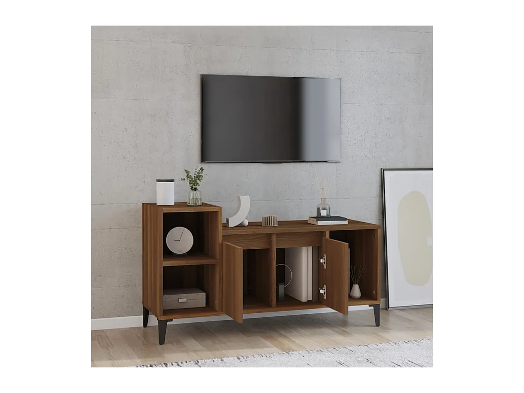 Meuble TV Chêne marron 100x35x55 cm Bois d'ingénierie