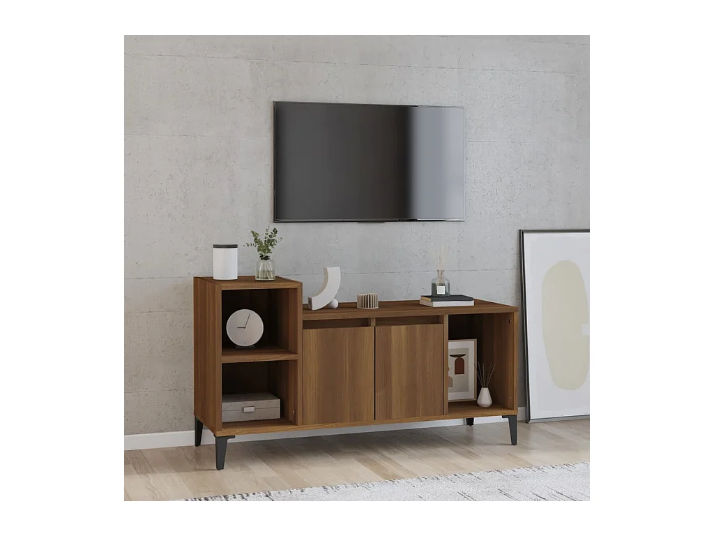Mobile TV Rovere marrone 100x35x55 cm Legno ingegnerizzato