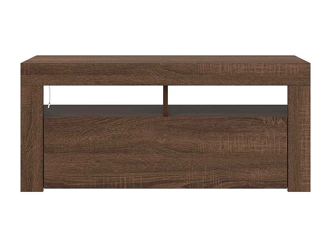 Meuble TV avec lumières LED Chêne marron 90x35x40 cm
