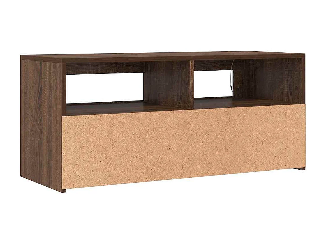 Meuble TV avec lumières LED Chêne marron 90x35x40 cm