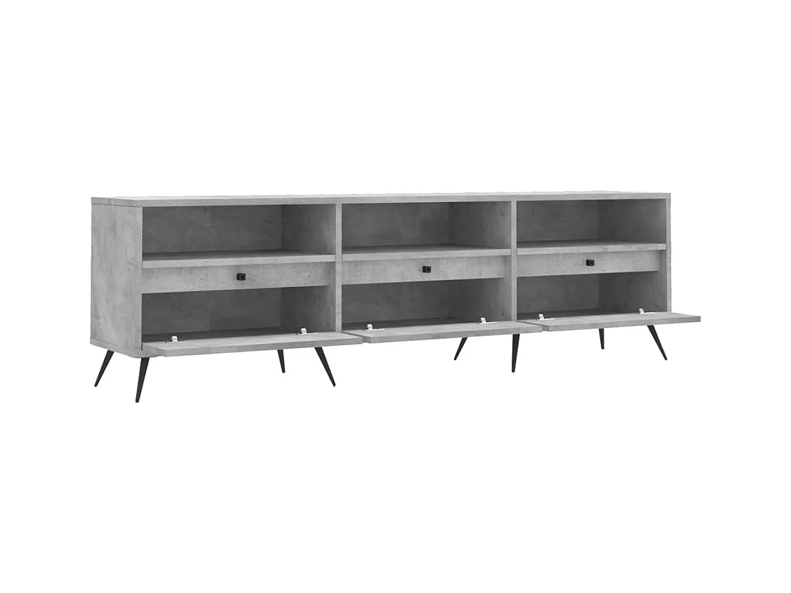 Meuble TV gris béton 150x30x44,5 cm bois d'ingénierie