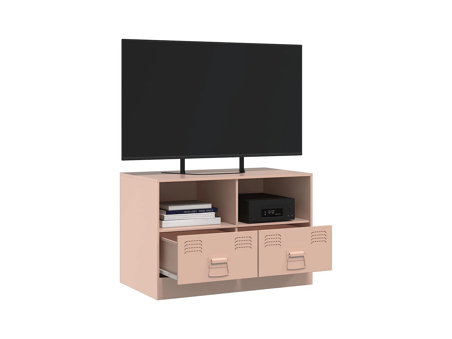 Mobile porta TV rosa 67x39x44 cm in acciaio