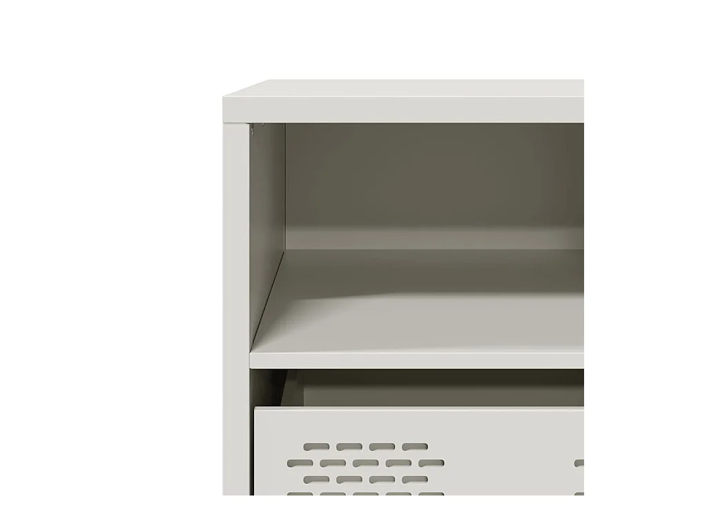 Meuble TV blanc 101,5x39x43,5 cm acier laminé à froid