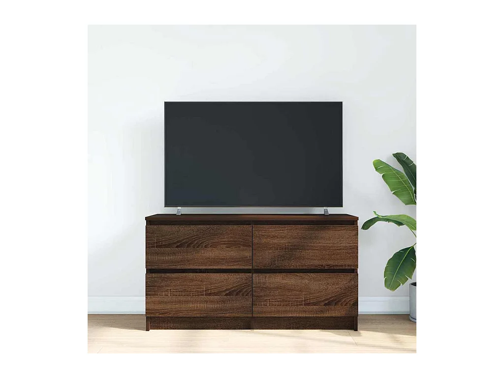 Meuble TV chêne marron 100x35x54 cm bois d'ingénierie