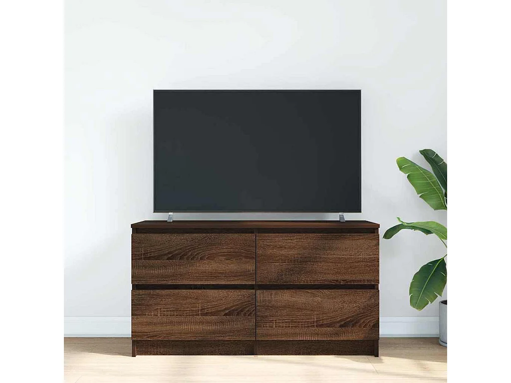Meuble TV chêne marron 100x35x54 cm bois d'ingénierie