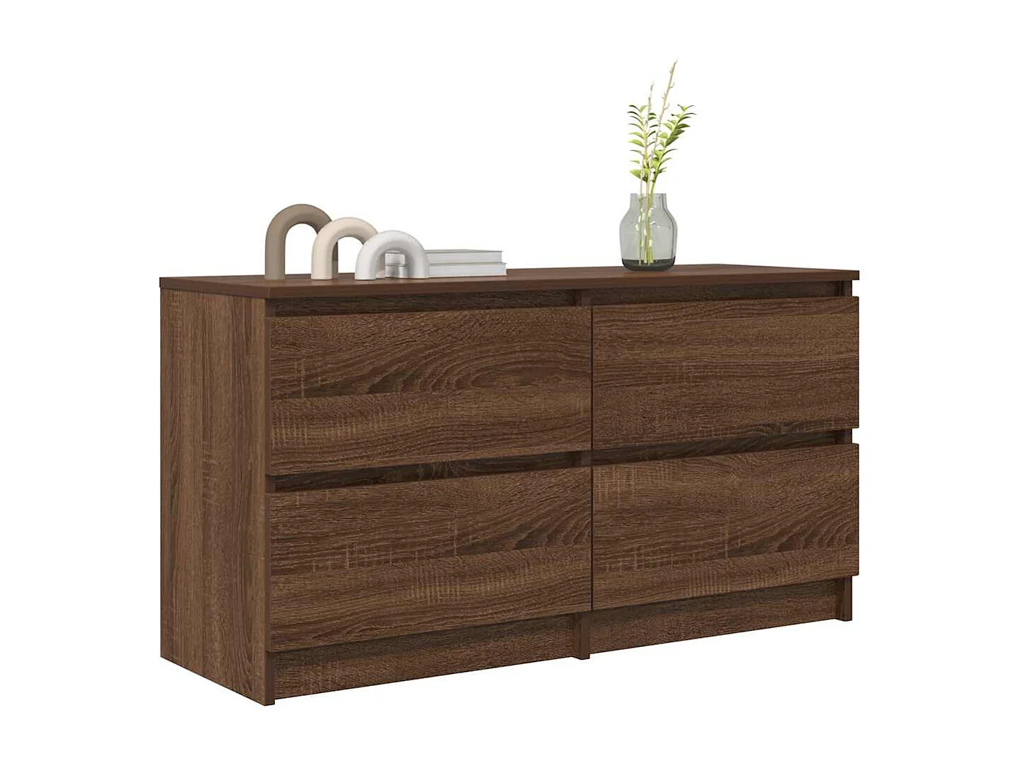 Meuble TV chêne marron 100x35x54 cm bois d'ingénierie