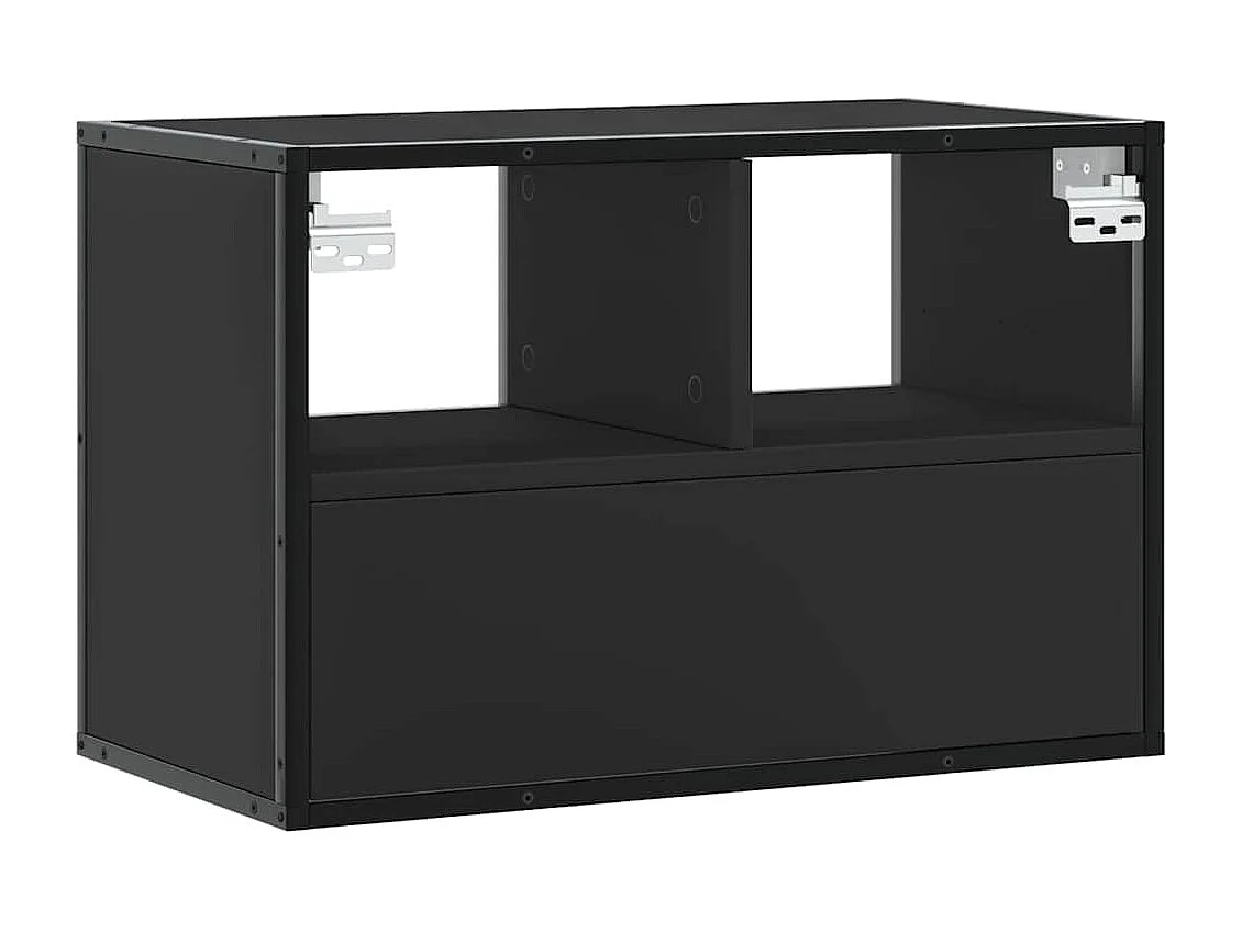 Meuble TV noir 60x31x39,5 cm bois d'ingénierie et métal