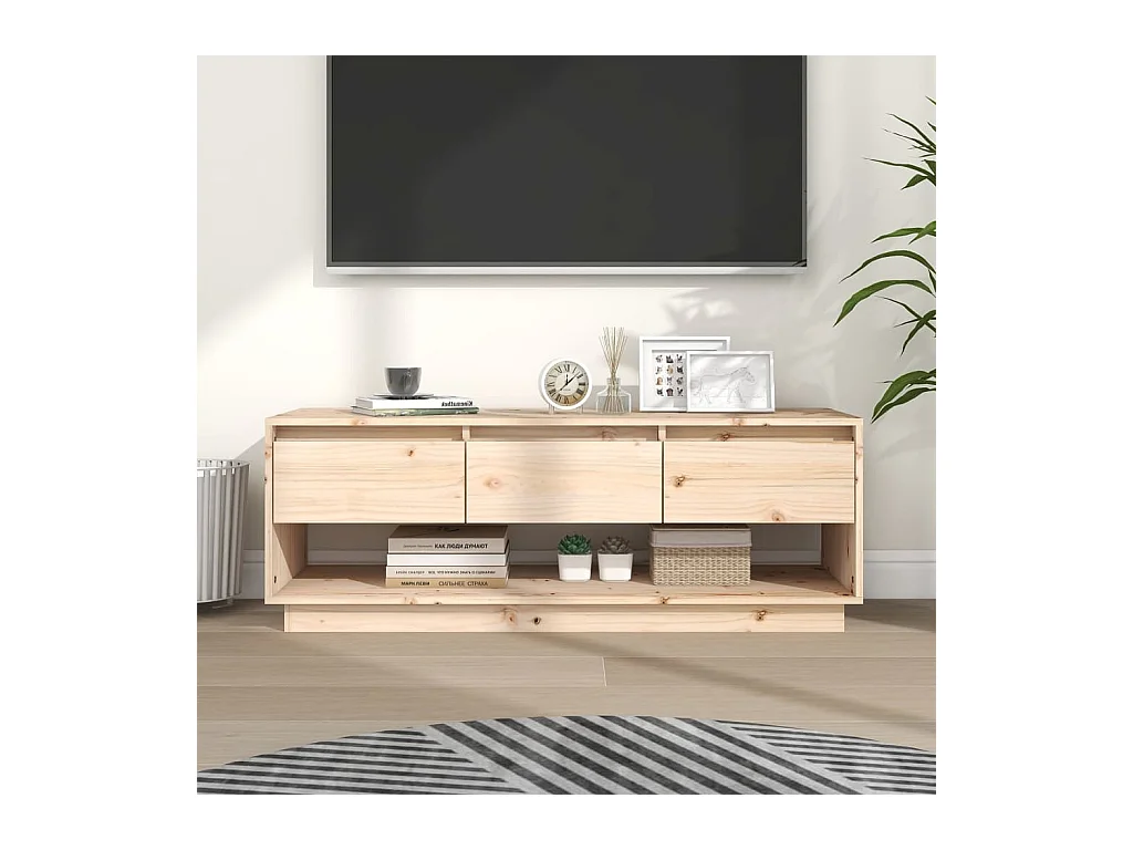 Meuble TV 110,5x34x40 cm Bois de pin massif