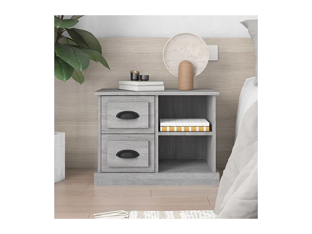 Table de chevet sonoma gris 60x35,5x45 cm