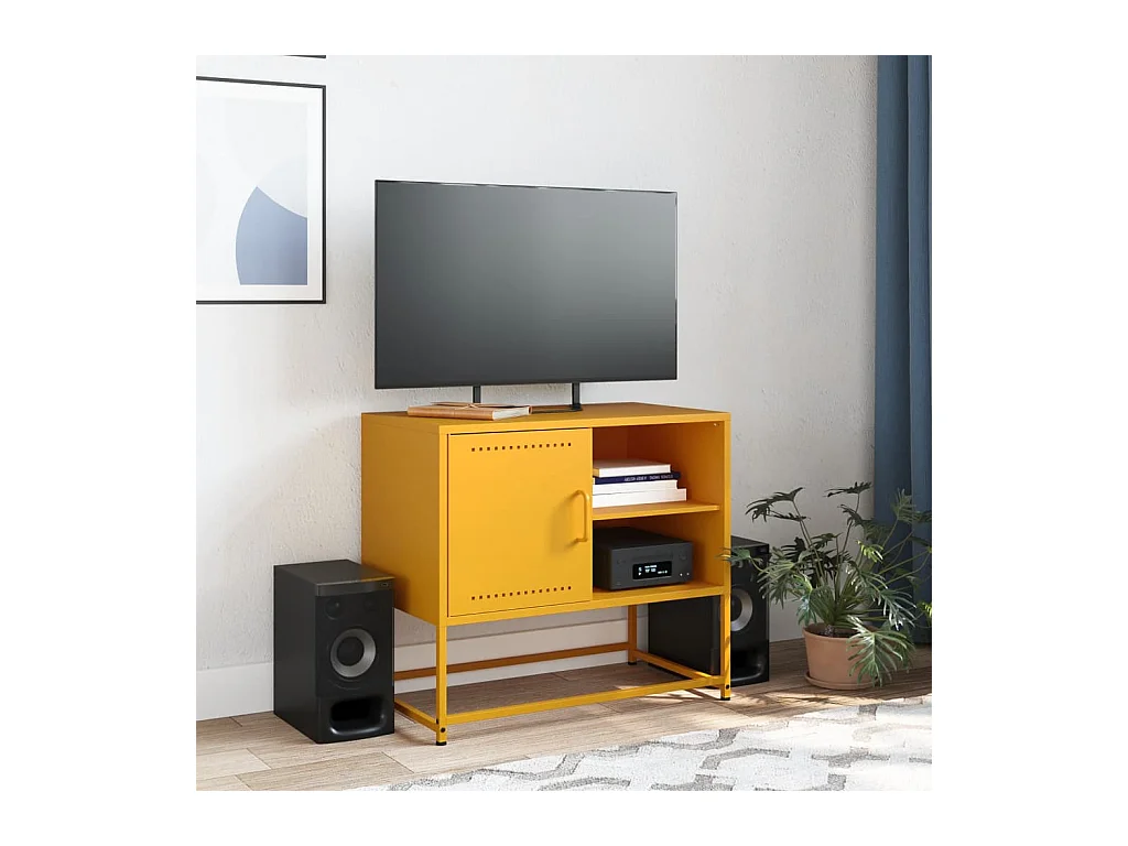 Meuble TV anthracite 100,5x39x60,5 cm acier