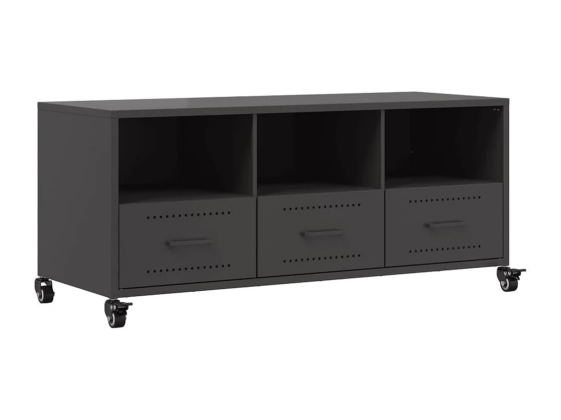 Meuble TV noir 100,5x39x43,5 cm acier