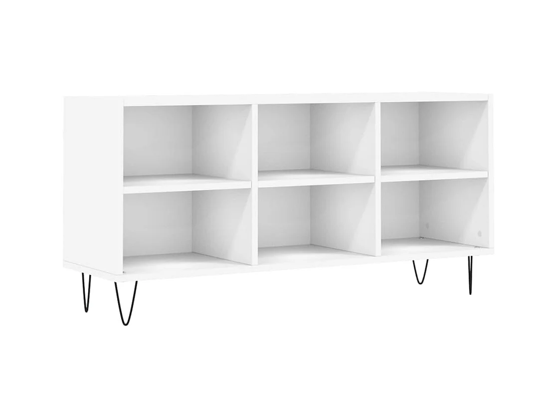 Meuble TV blanc 103,5x30x50 cm bois d'ingénierie