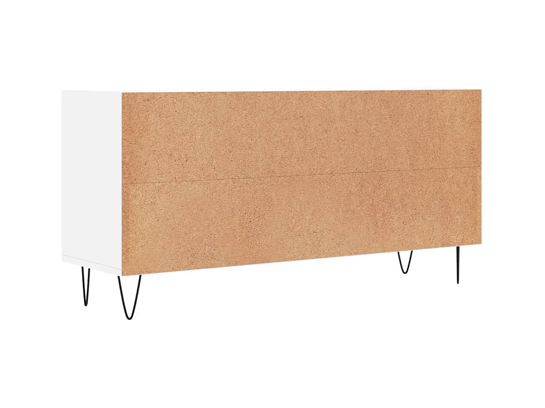 Meuble TV blanc 103,5x30x50 cm bois d'ingénierie