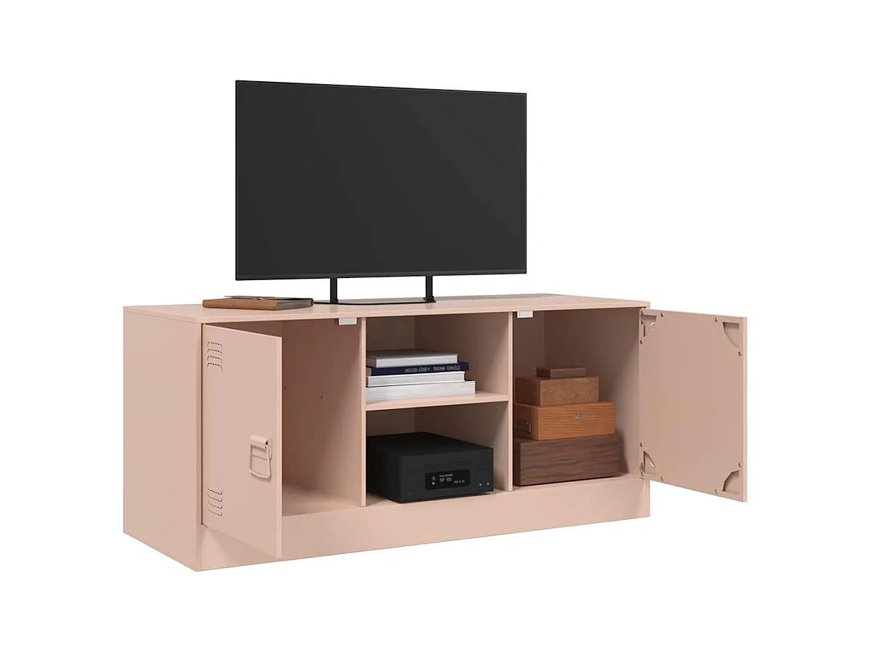 Mobile porta TV rosa 99x39x44 cm in acciaio