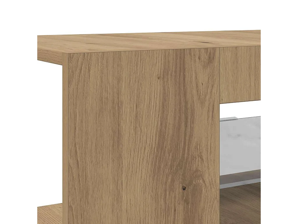 Meuble TV avec lumières LED chêne artisanal bois d'ingénierie