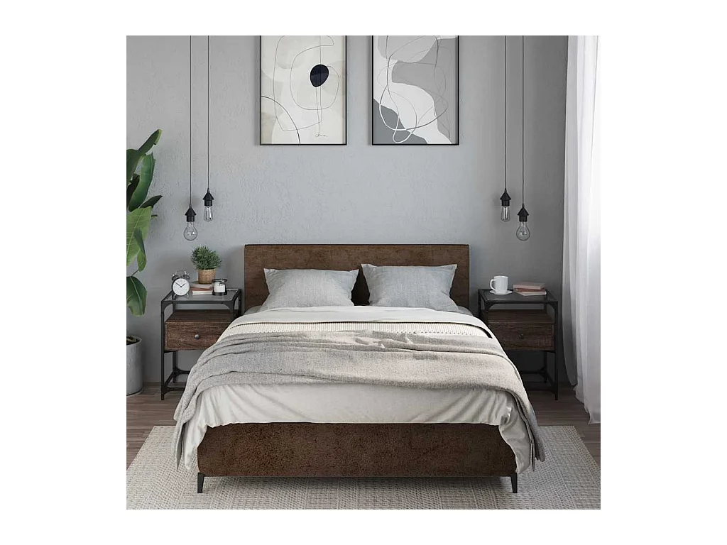 Tables de chevet 2pcs chêne marron 40x40x55cm bois d'ingénierie