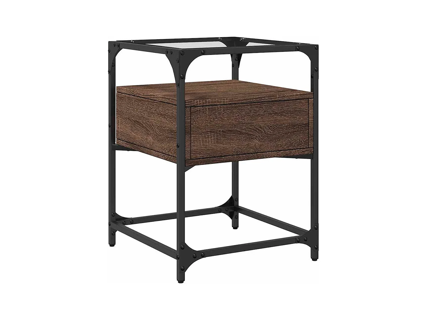 Tables de chevet 2pcs chêne marron 40x40x55cm bois d'ingénierie