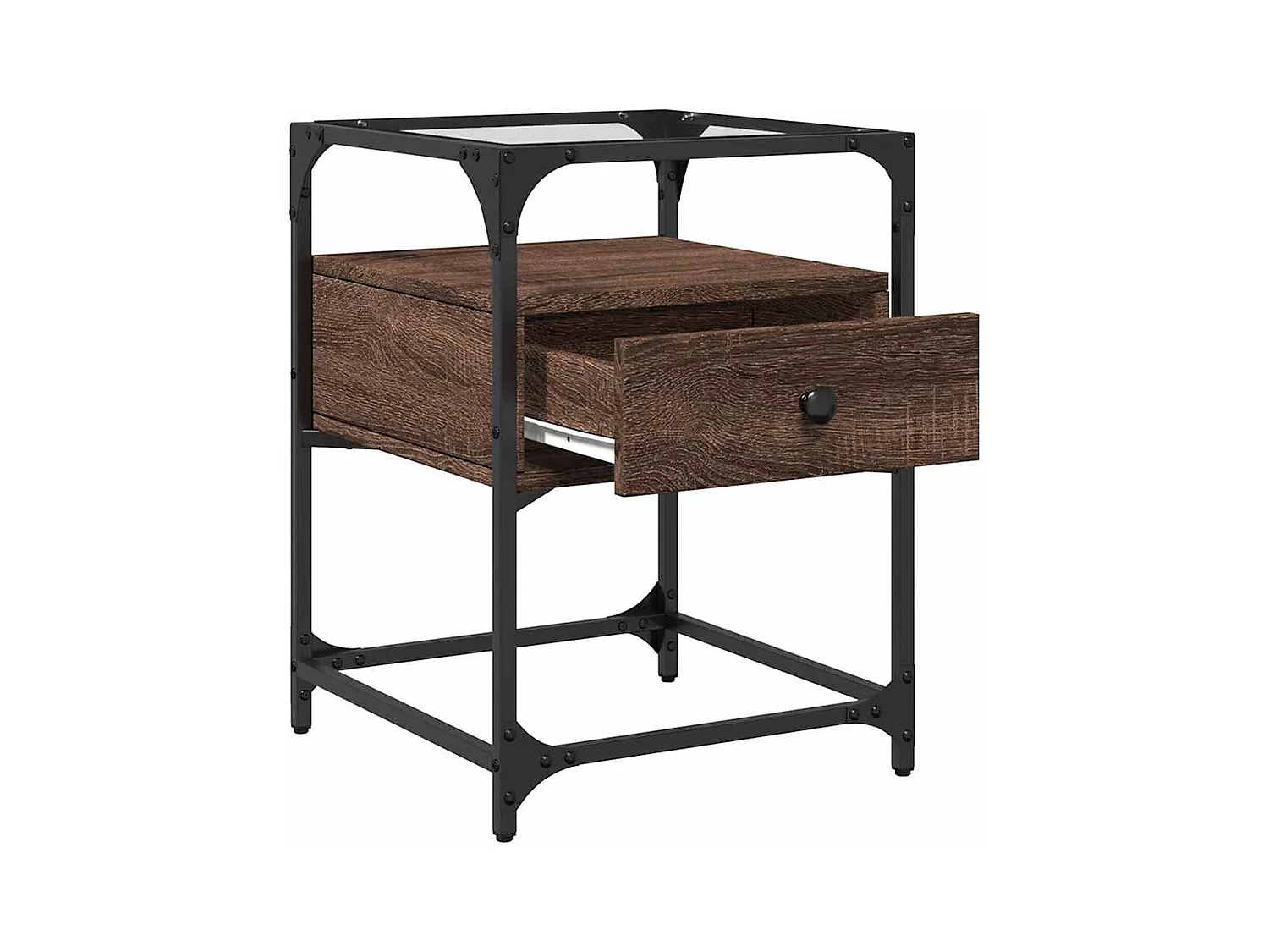 Tables de chevet 2pcs chêne marron 40x40x55cm bois d'ingénierie