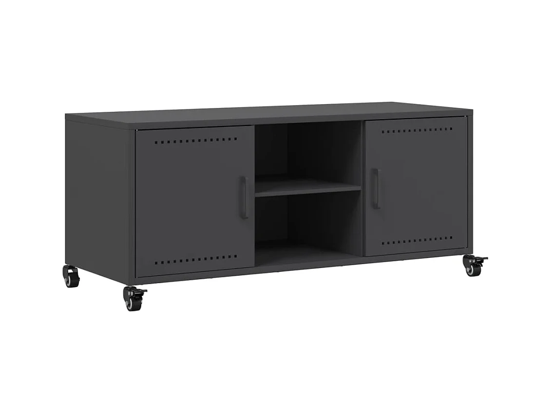 Meuble TV noir 100,5x39x43,5 cm acier