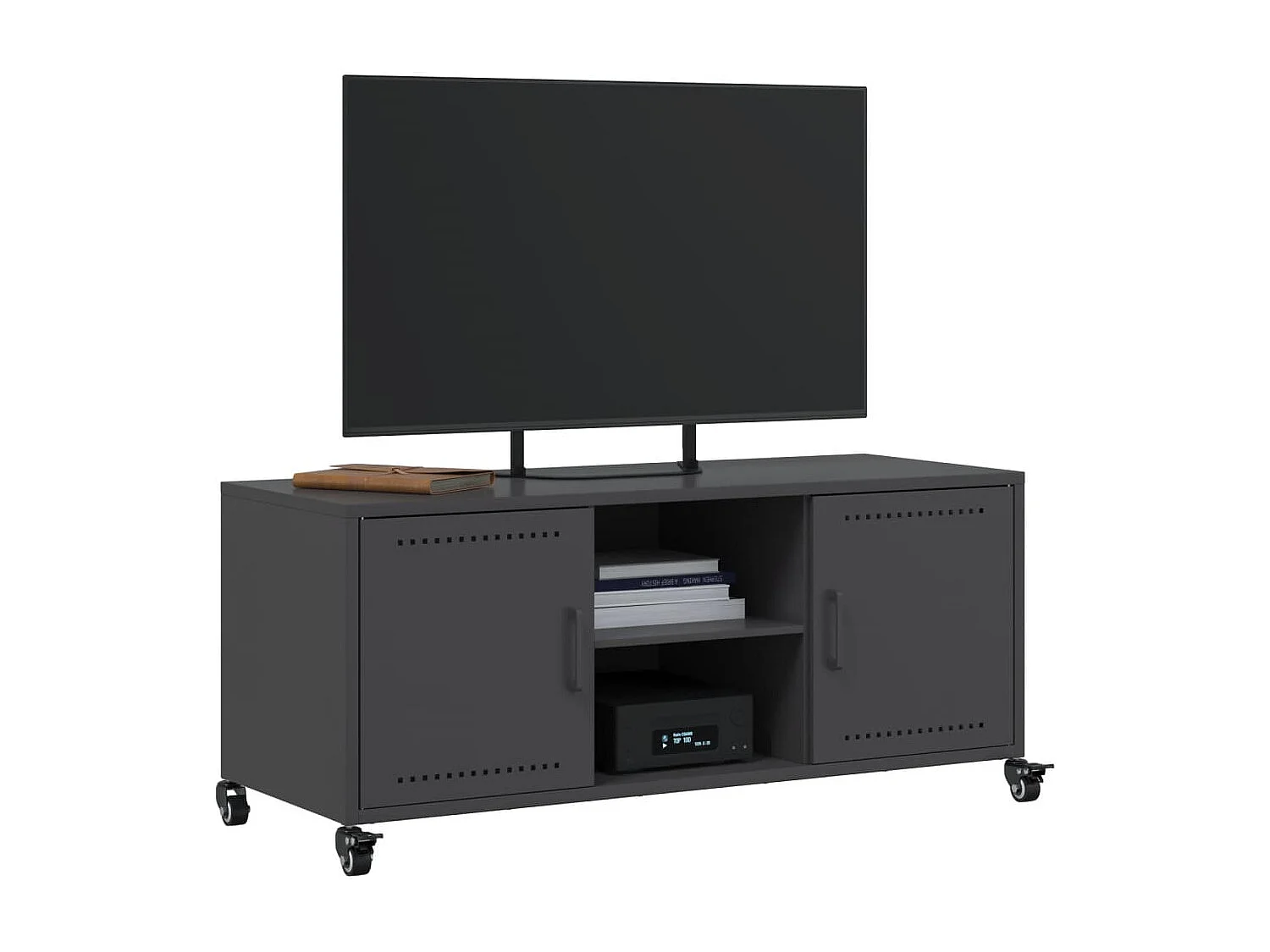 Meuble TV noir 100,5x39x43,5 cm acier