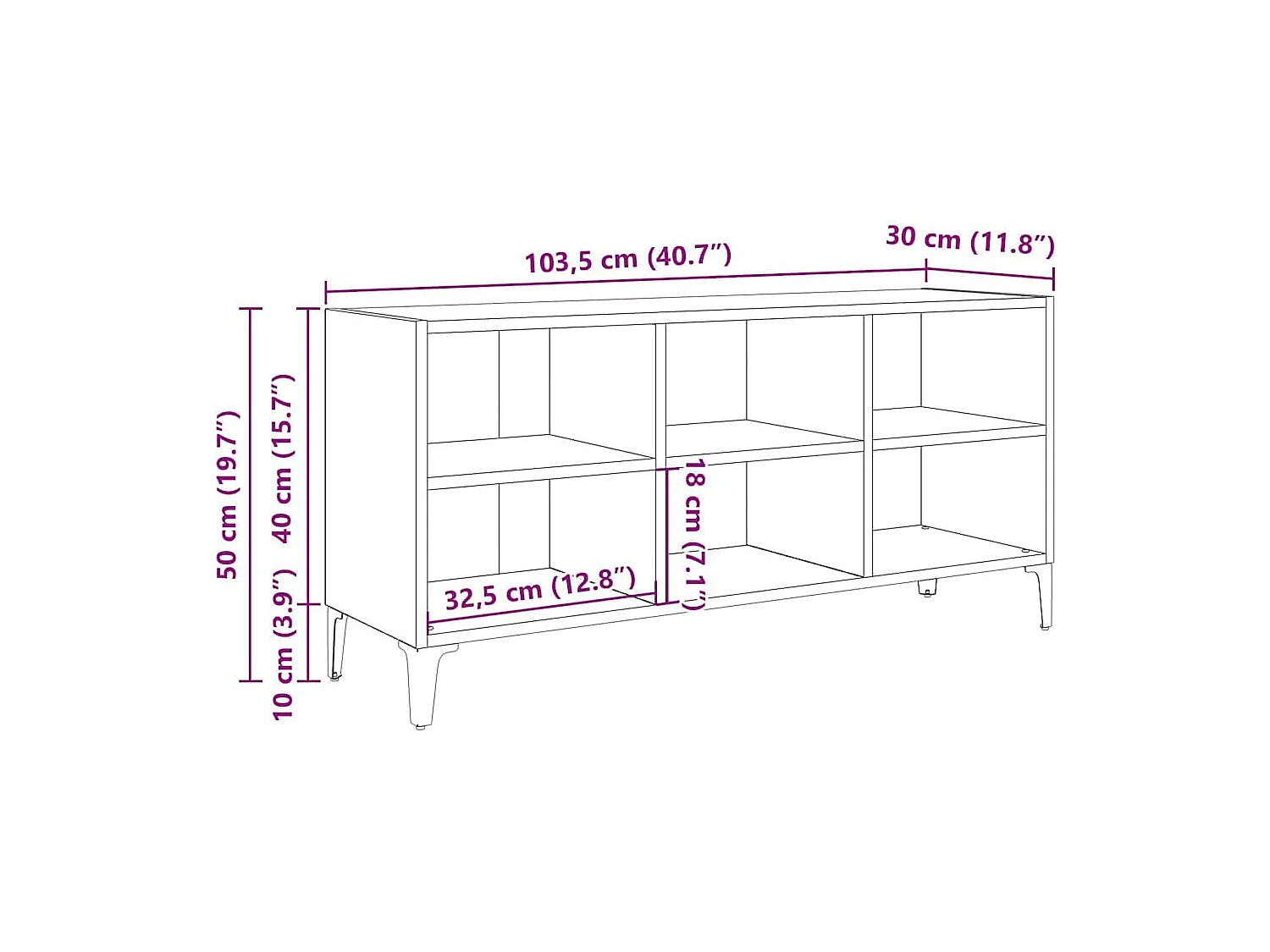 Meuble TV Marron 69.5 x 30 x 50 cm Bois d'ingénierie