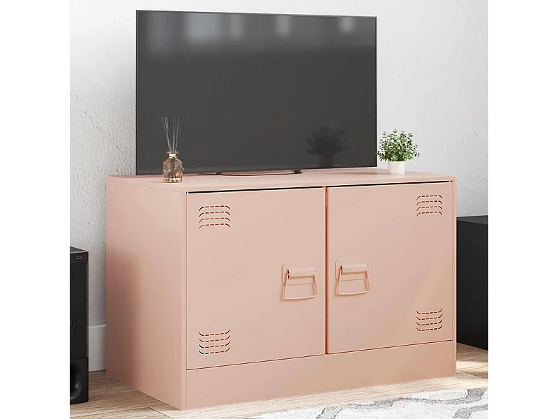Mobile porta TV rosa 67x39x44 cm in acciaio