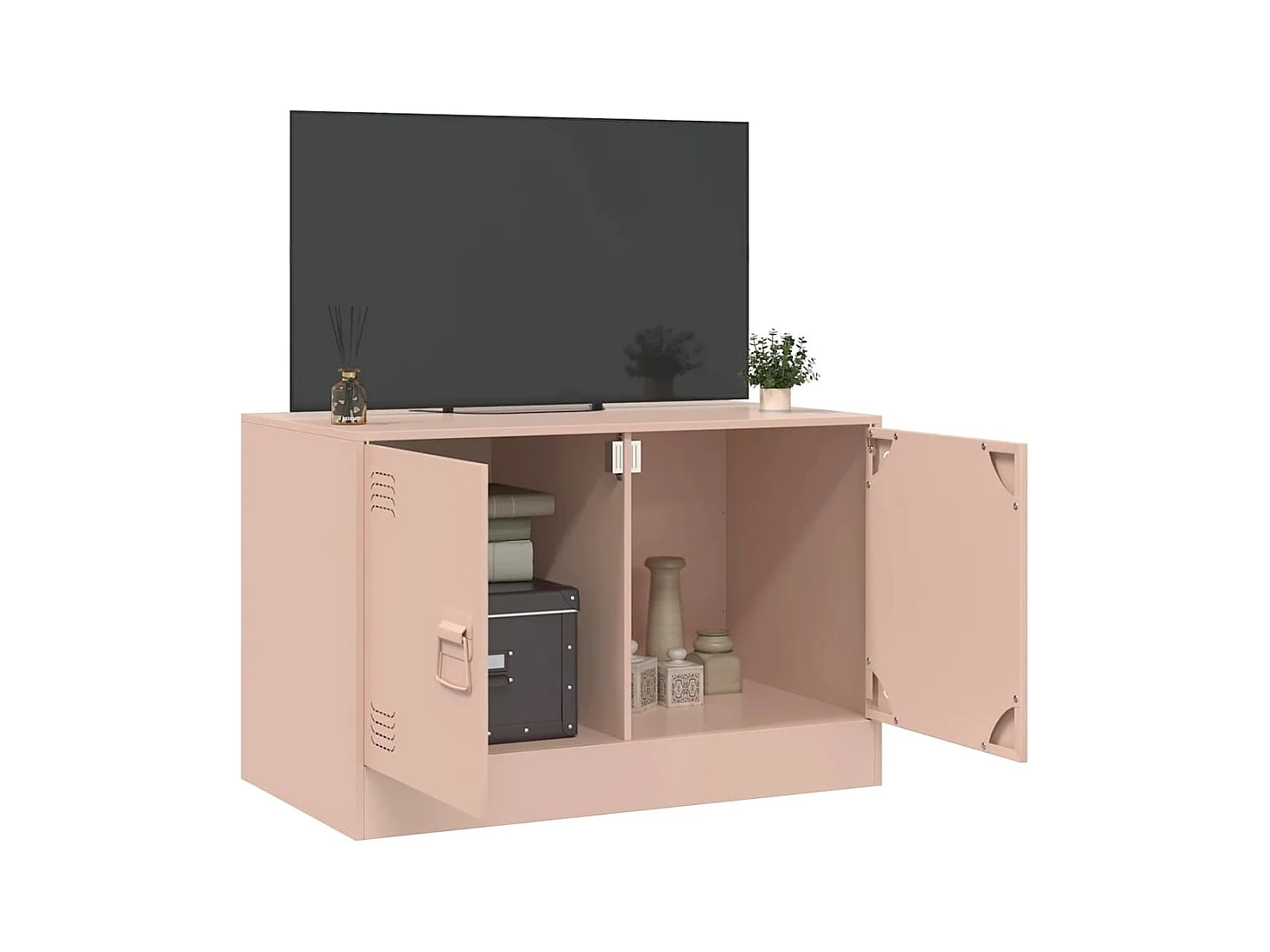 Mobile porta TV rosa 67x39x44 cm in acciaio