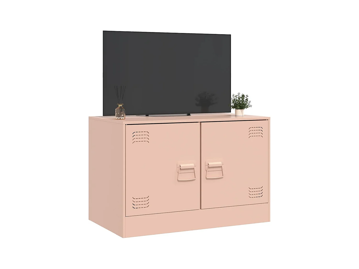 Mobile porta TV rosa 67x39x44 cm in acciaio