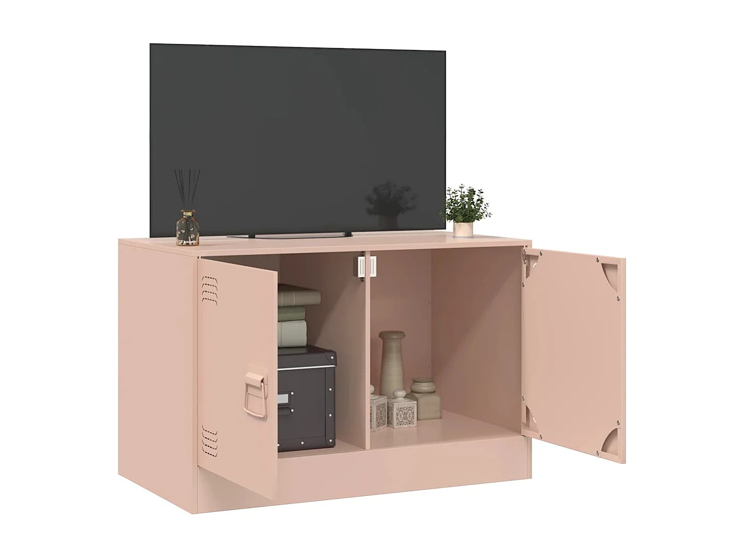 Meuble TV rose 67x39x44 cm acier