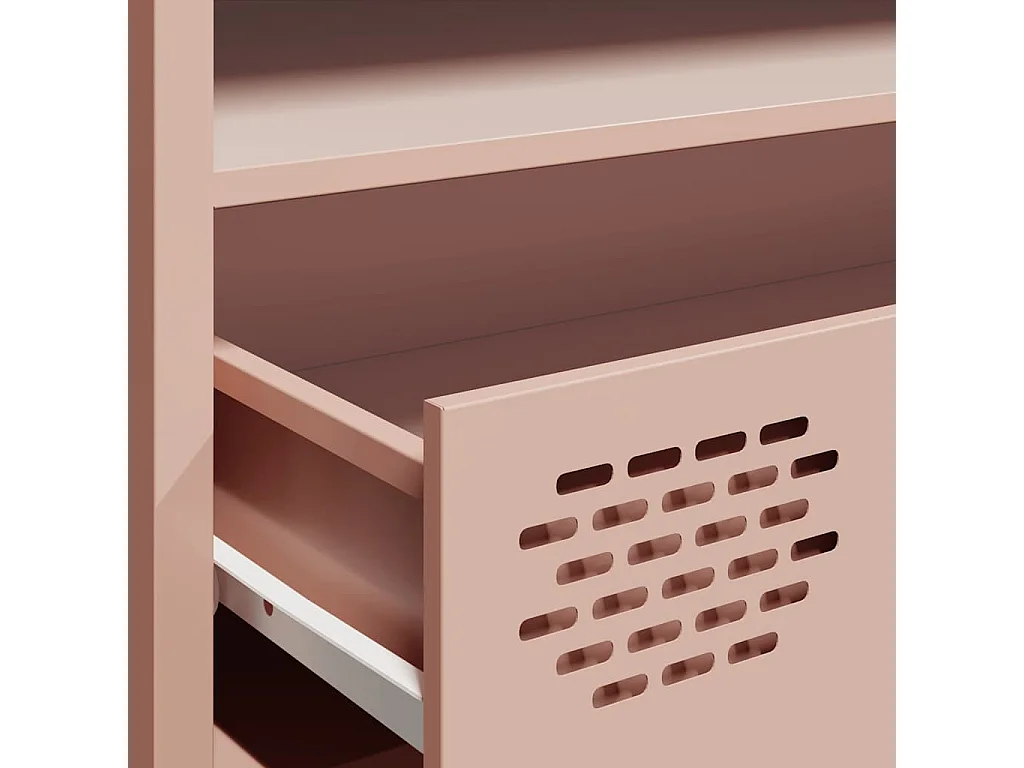 Mueble TV rosa 202x39x43,5 cm acero laminado en frío