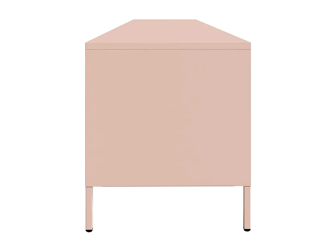 Meuble TV rose 202x39x43,5 cm acier laminé à froid