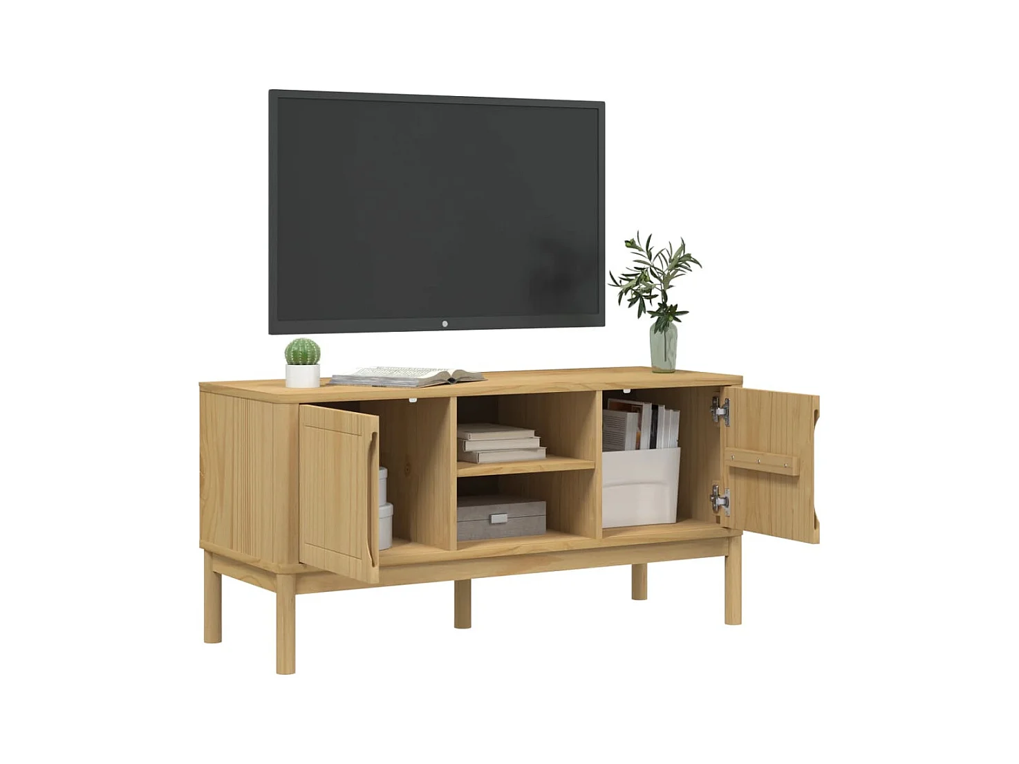 FLORO TV-meubel bruin was 114x43x55 cm massief grenenhout