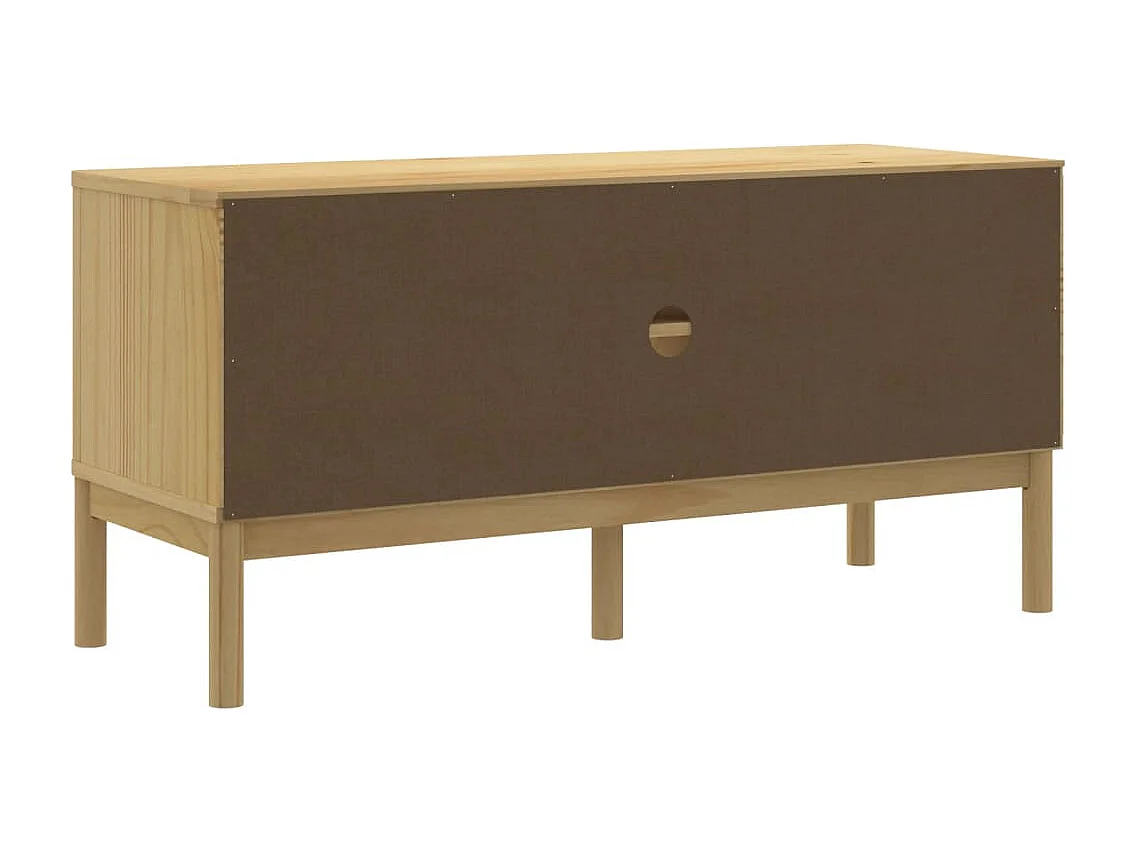 Meuble TV FLORO cire marron 114x43x55 cm bois massif de pin
