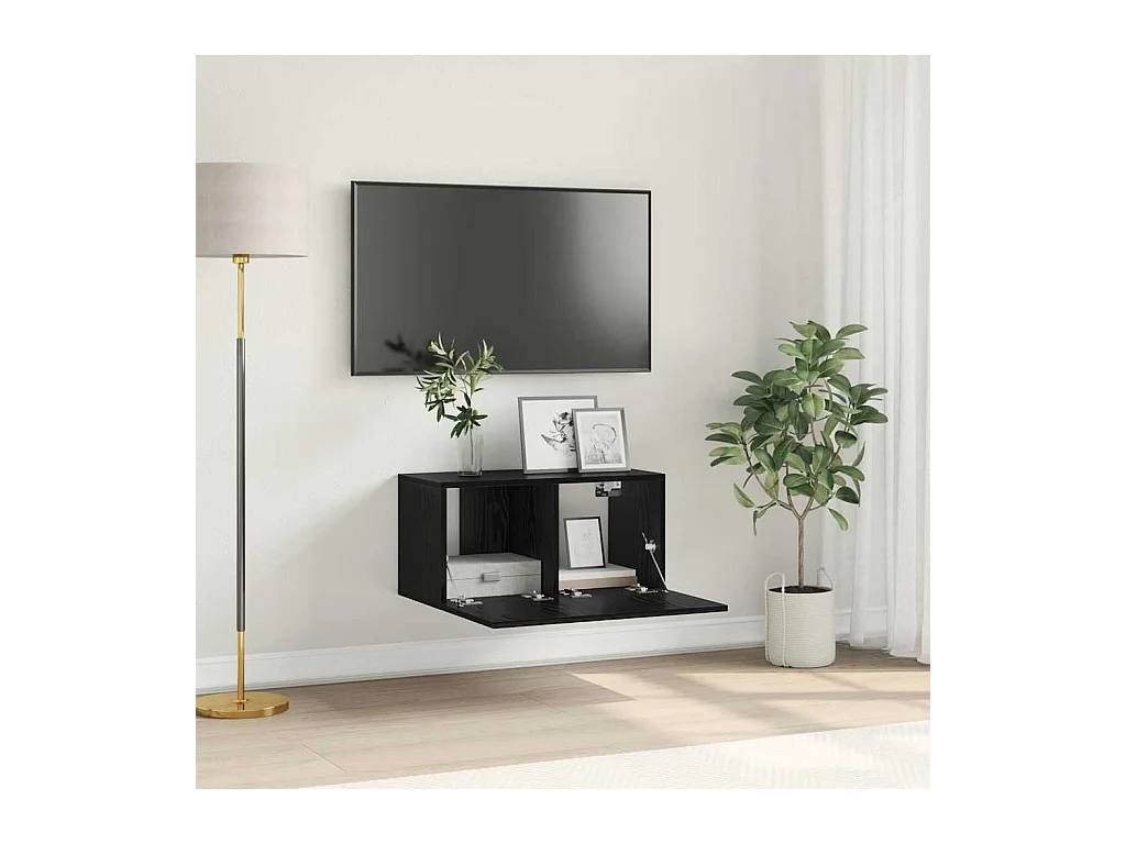 Meuble TV Noir 60 x 30 x 30 cm Bois d'ingénierie