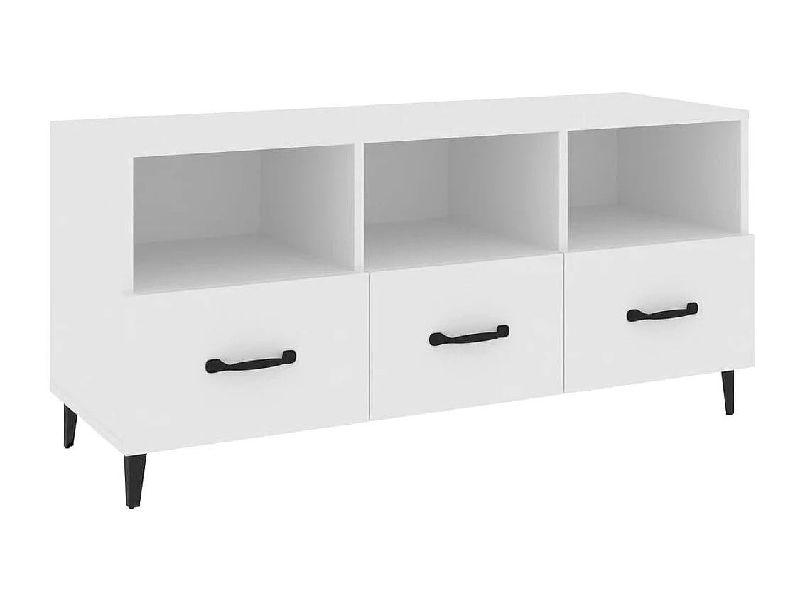 Meuble TV Blanc 102x35x50 cm Bois d'ingénierie