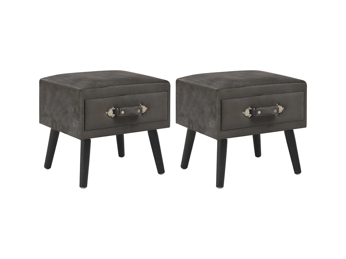 Mesitas de noche 2 uds Gris 40x35x40 cm Terciopelo