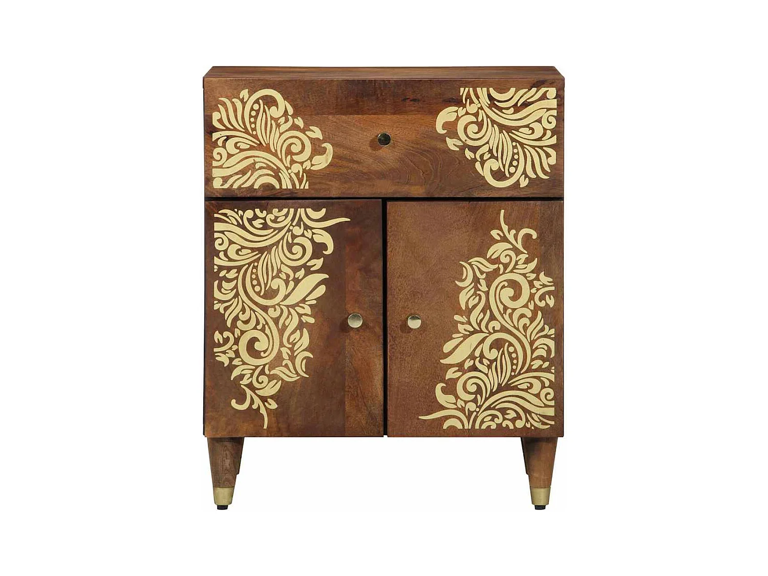 Comodino 50x33x60 cm in legno massello di mango