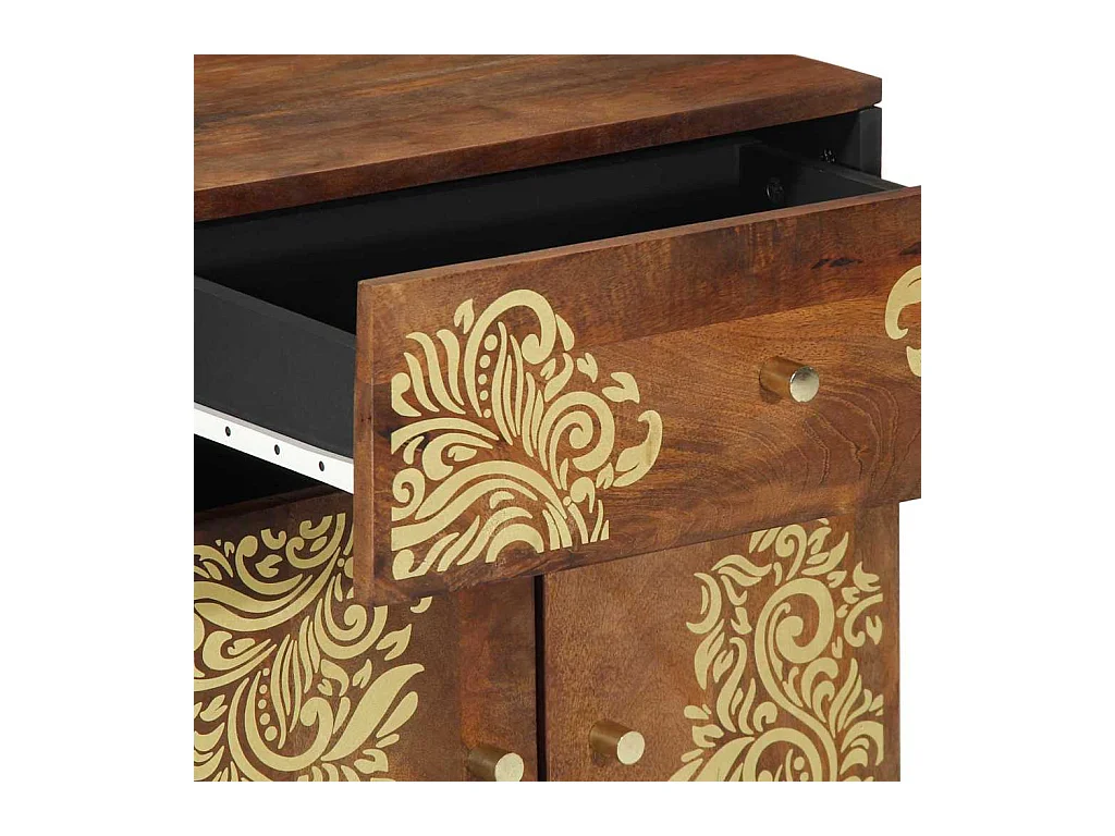 Comodino 50x33x60 cm in legno massello di mango