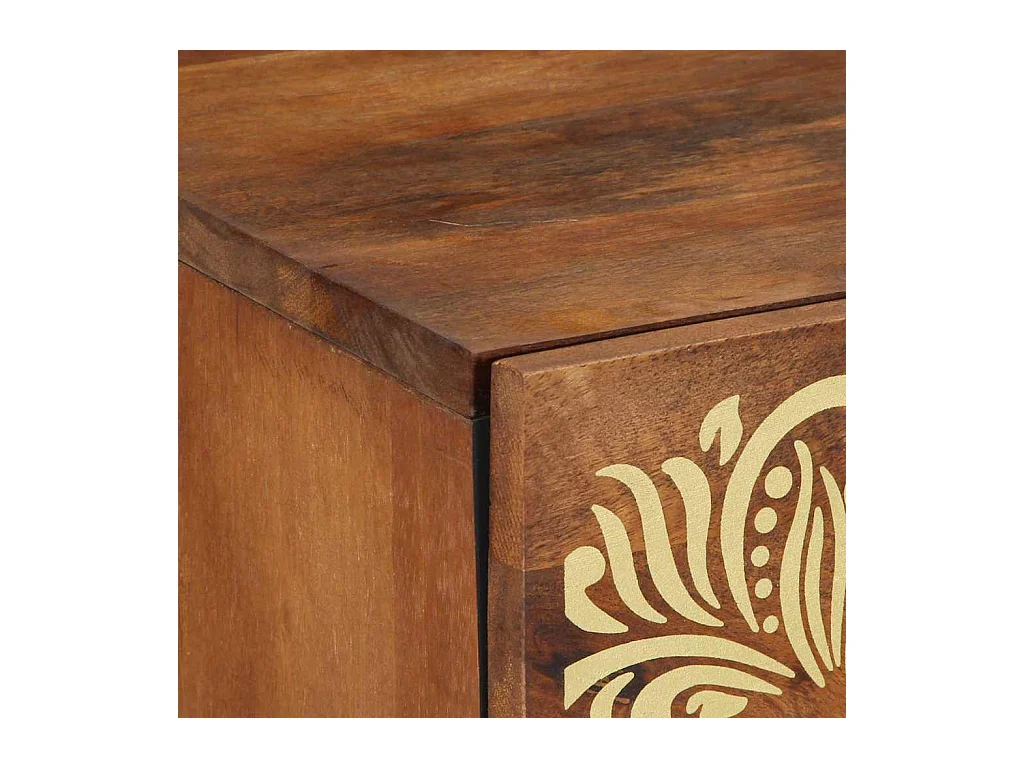 Comodino 50x33x60 cm in legno massello di mango
