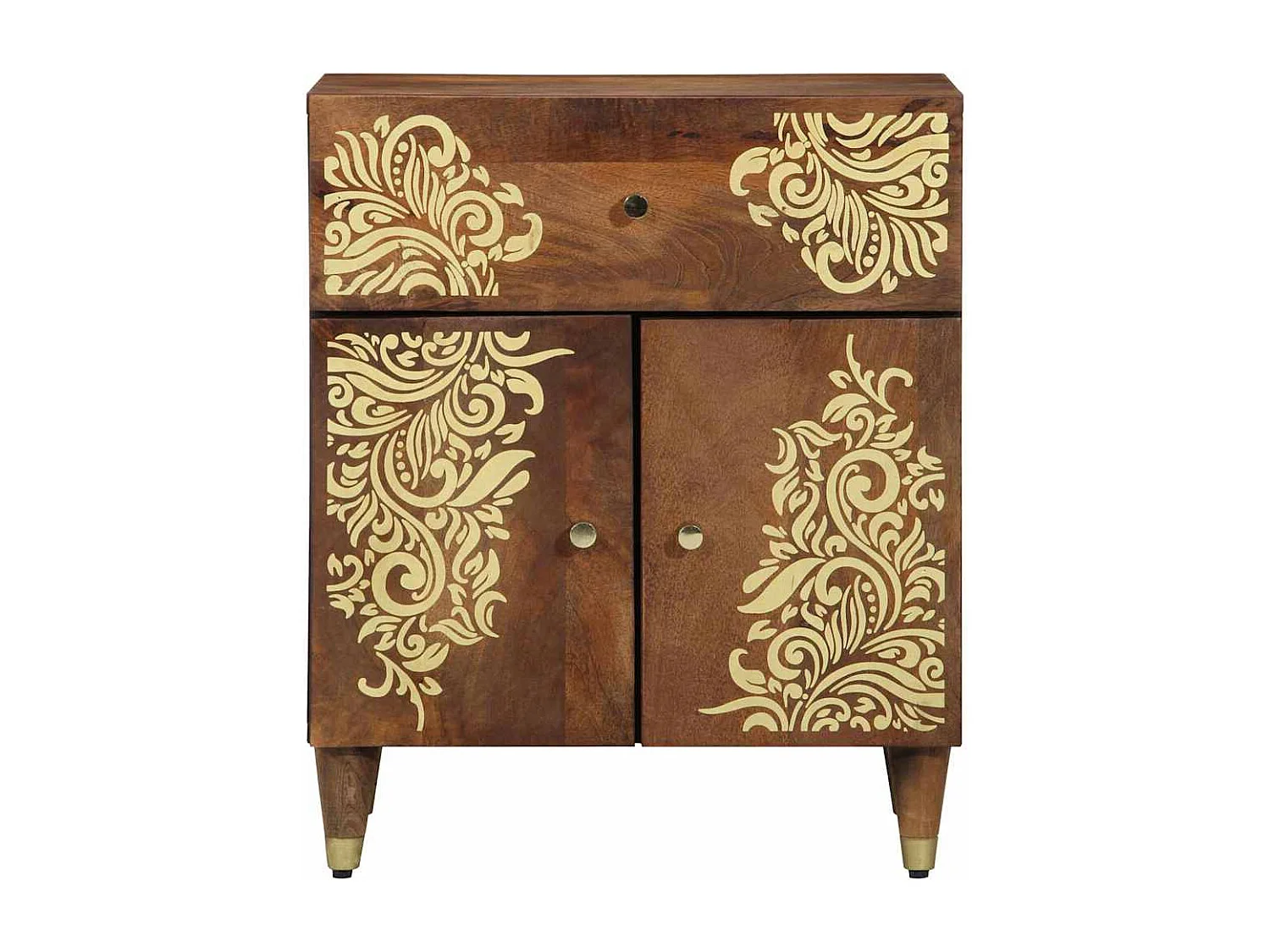 Table de chevet 50x33x60 cm en bois solide de manguier