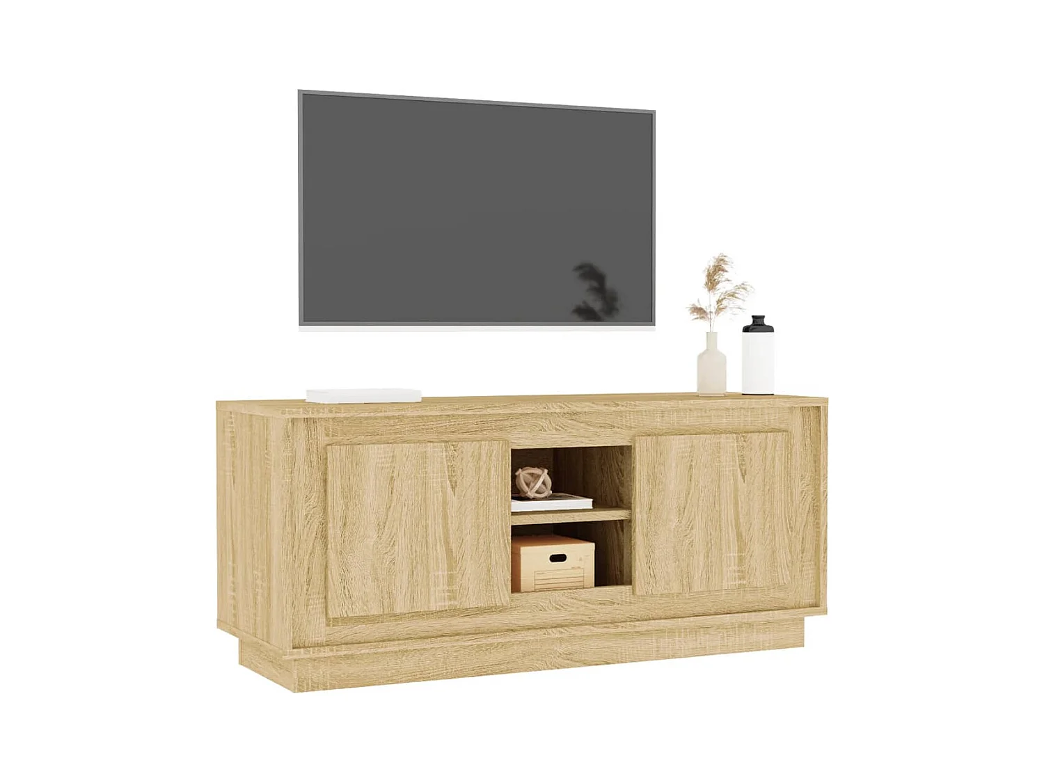 Meuble TV chêne sonoma 102x35x45 cm bois d'ingénierie