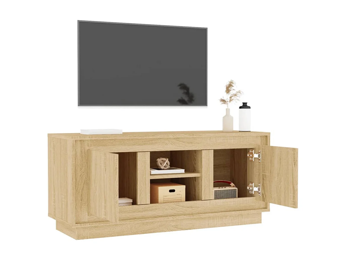 Meuble TV chêne sonoma 102x35x45 cm bois d'ingénierie