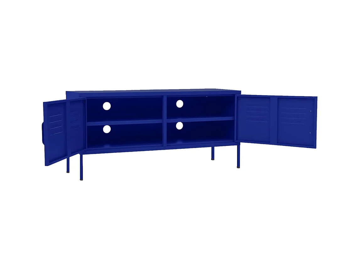 Meuble TV Bleu marine 105x35x50 cm Acier