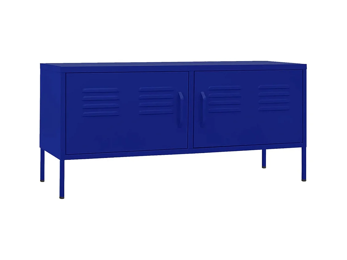Meuble TV Bleu marine 105x35x50 cm Acier